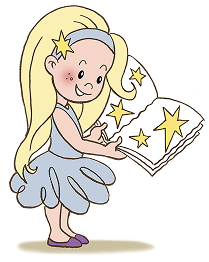 Runa reading a book with